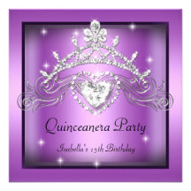 Tiara för lilor för partyQuinceanera 15th silver Inbjudan