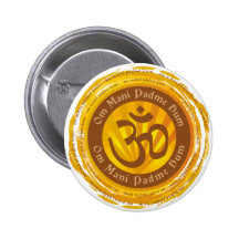 Tibetan Mantra med det Aum symbolet Knappar Med Nål