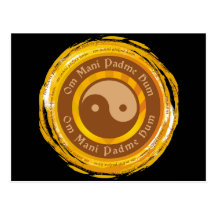 Tibetan Mantra Yin Yang Vykort