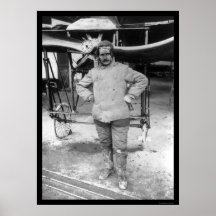 Tidig fransk flygare och hans flygplan 1907 posters