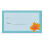 Tiffany blått- & orangeOrchid nyckfulla Placecard Visitkort