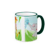 Tiger, giraff och elefant kaffe koppar