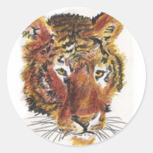 Tiger Runda Klistermärken