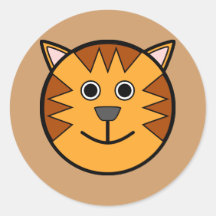 Tiger_Sticker Runda Klistermärken