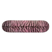 Tigern flår i rosa ros anpassad skate board
