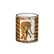 Tigern flår mönster, tigern som stryker omkring. kaffe muggar