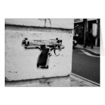 tillbaka stencilerar vapnet kortet för grafittikon