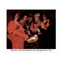 Tillbedjan av shepherdset, vid Georges De La Turne Vykort
