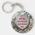 Tillfoga någon textspegelboll Keychain Nyckel Ringar