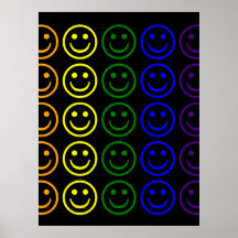 Tillfoga text & avbildar gåvor: Regnbågesmiley fac Print