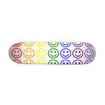 Tillfoga text & avbildar gåvor: Regnbågesmiley fac Skateboards