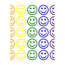 Tillfoga text & avbildar gåvor: Regnbågesmiley fac Vykort