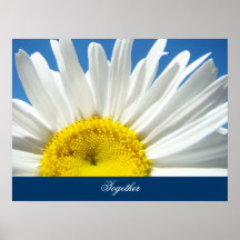 Tillsammans blomma för daisy för vit för konsttryc posters