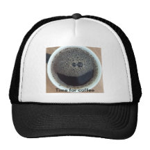 Time för kaffesmiley face trucker kepsar