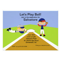 Time som leker boll! Baseballfödelsedaginbjudan