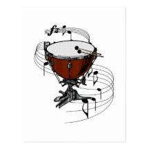 Timpani (kettlen trummar), vykort