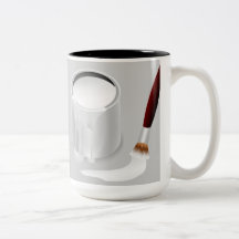 Tin av vit målar & borstar den frostade Glass mugg
