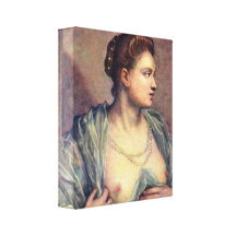 Tintoretto - kvinna med bröst kanvasdukar med gallerikvalitet