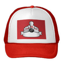 tio klämmer fast bolwing bakgrundsdesign med rulla trucker kepsar