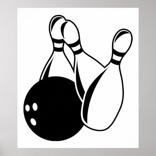 Tio klämmer fast bowling affisch