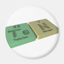 Tio som Te Tellurium och n-ett gasformigt grundämn Magneter