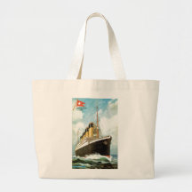 Titanic på havet tote bag