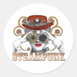 tittar steampunked steampunkcollagekonst rund klistermärke