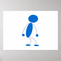 Tokig blåttstick figur affisch