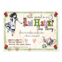 Tokig inbjudan för HatterTeaparty