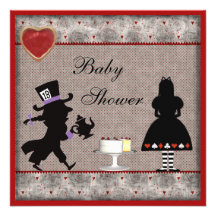Tokiga hatters inbjudan för baby shower för Teapar