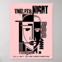 Tolfte natt William Shakespeare för Theatreaffisch