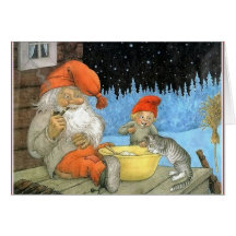 Tomte Nisse, aka jultomten Hälsningskort