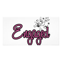 ToonDoveEngagedPink Fotokort