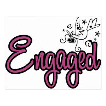 ToonDoveEngagedPink Vykort