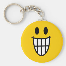 Toothy flin smiley nyckel ring