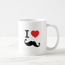 Toppet lockigt, twirly Moustache, ÄLSKAR JAG MOUST Kaffe Muggar