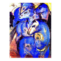 Torn av blåtthästar av Franz Marc Vykort