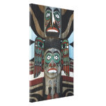 TotemPole slågen in kanfas Sträckta Canvas Tryck