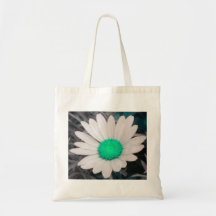 Totot för vitdaisy (w/Aqua) hänger lös Tote Bags
