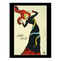 Toulouse-Lautrec Jane Avril Vykort