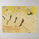 Toulouse Lautrec- La Skådespelartrupp de Mlle Egla Affisch