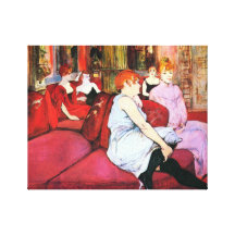 Toulouse-Lautrec - salong i ruen de Moulins Kanvasduk Med Gallerikvalitet