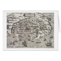 Townkarta av Alexandria i egyptenen, c.1625 (gravy Hälsnings Kort