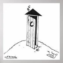 TP Rolls i väg från en Outhouse Affischer