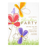 Trädgårds- | blomma- & fjärilsinbjudan för party