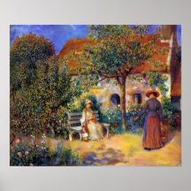 Trädgårds- plats i Brittany, vid Pierre-Auguste Re Posters