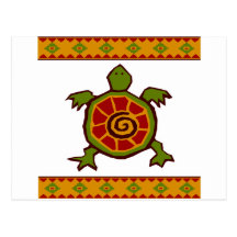 traditionell gräns swirly turtle.ai vykort