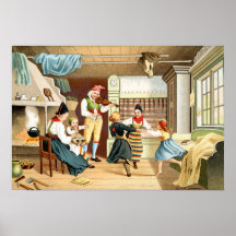 Traditionell skandinavisk familj print