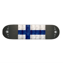 Träfinlandssvensk flagga skate board decks