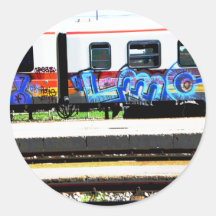 Train Round Stickers